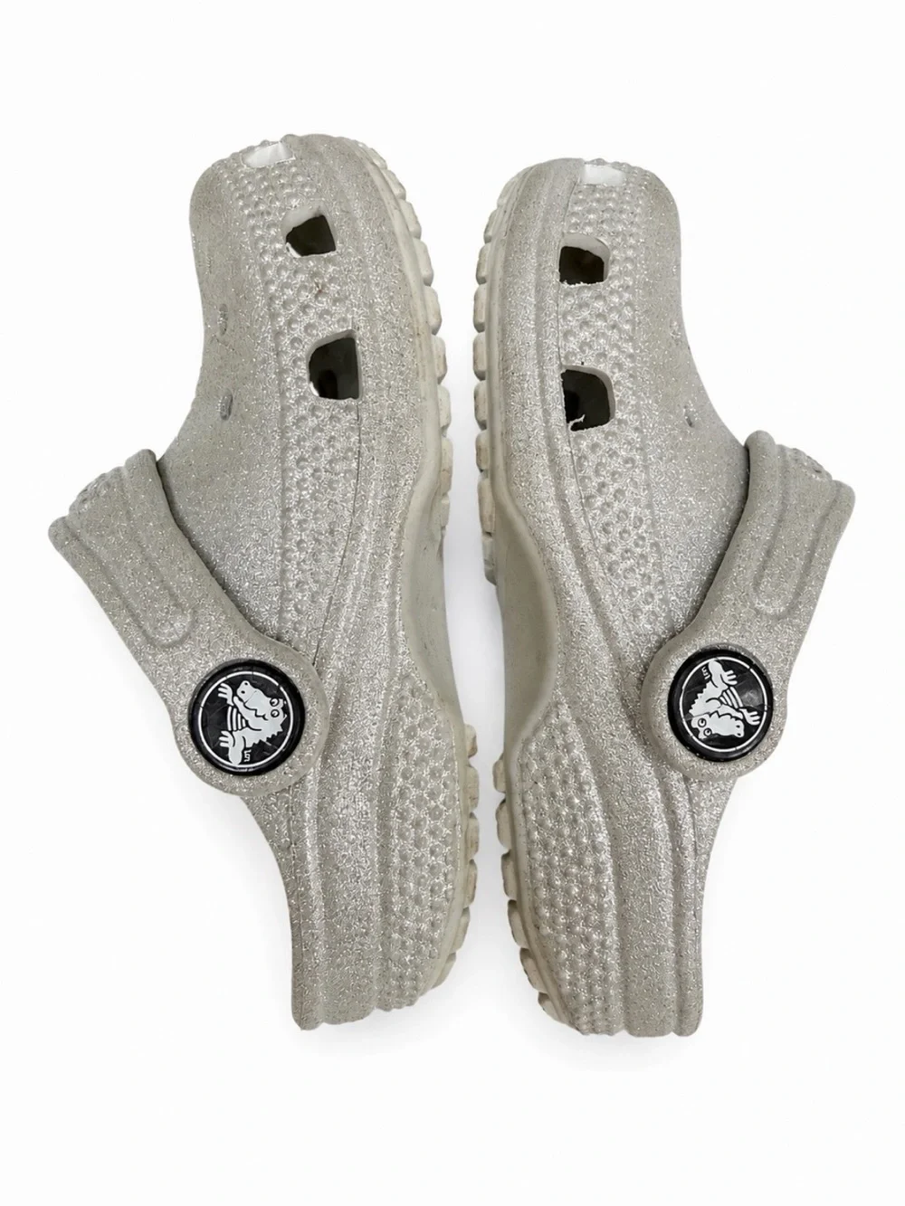 Kids Crocs Silver Glitter Classic Clogs C7